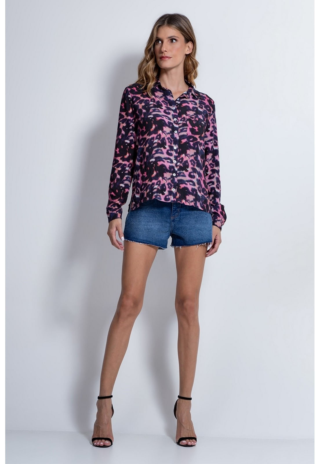 Camisa Estampa Onça Colorida Guess Branco - Imagem 14