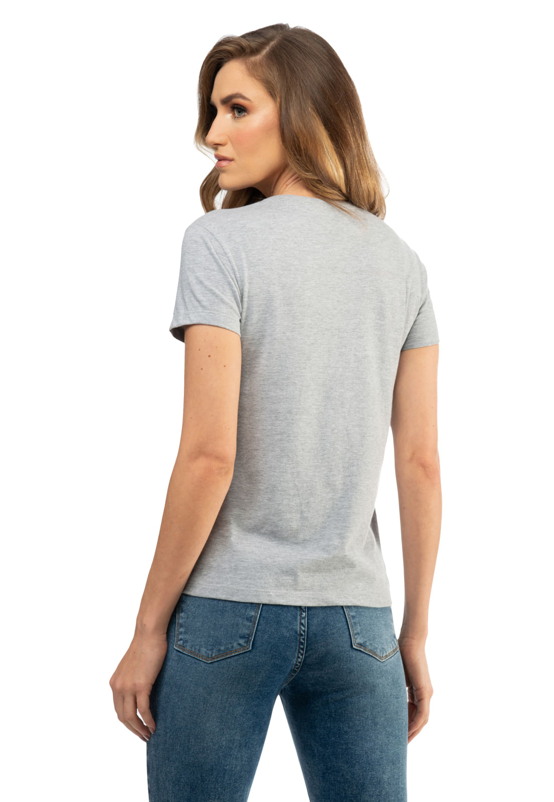 Camiseta Alg Orgânico Triangulo Trad Guess Cinza - Imagem 12