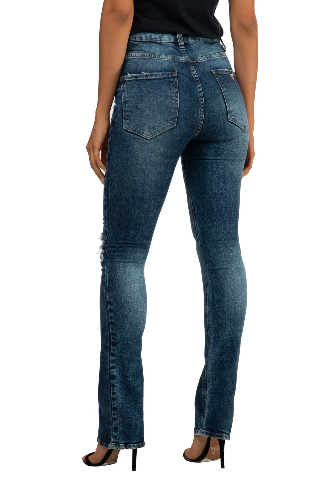 Calça Jeans Boot Cut Rasgos Guess Azul - Imagem 27