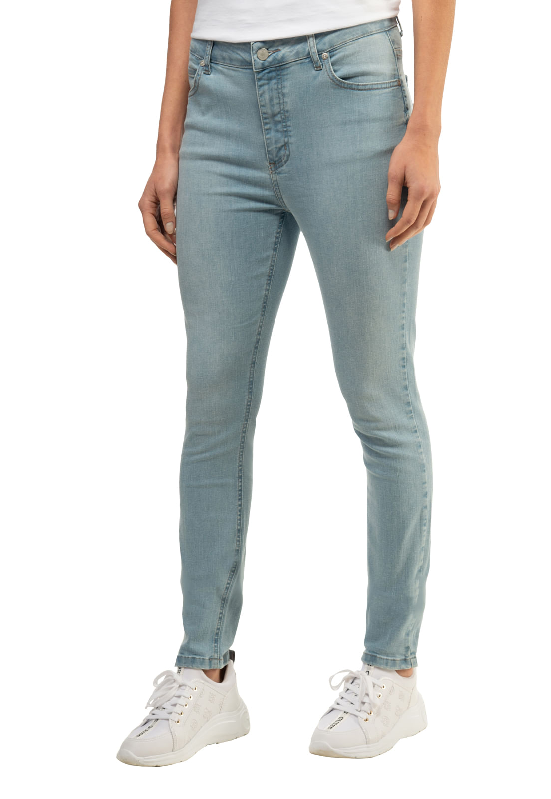 Calça Jeans Skinny Cintura Alta Guess Azul Claro - Imagem 8