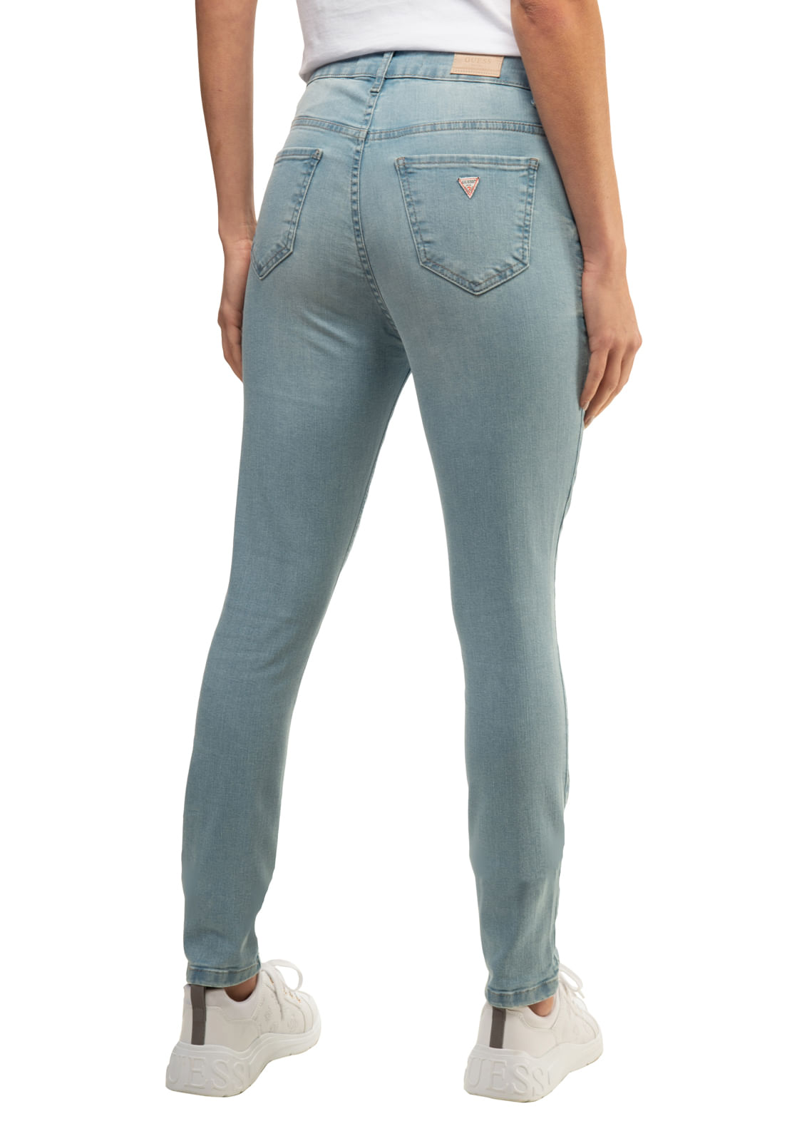 Calça Jeans Skinny Cintura Alta Guess Azul Claro - Imagem 12