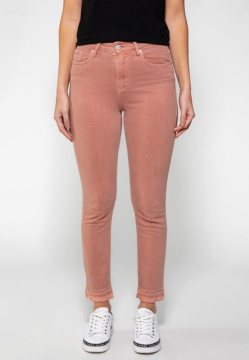 Calça Sarja Cintura Alta Skinny Guess Rosa