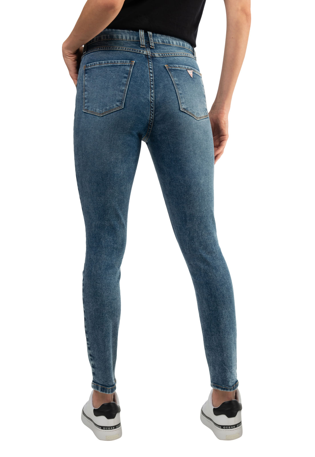 Calça Jeans Skinny Recorte Frente Guess Azul - Imagem 32