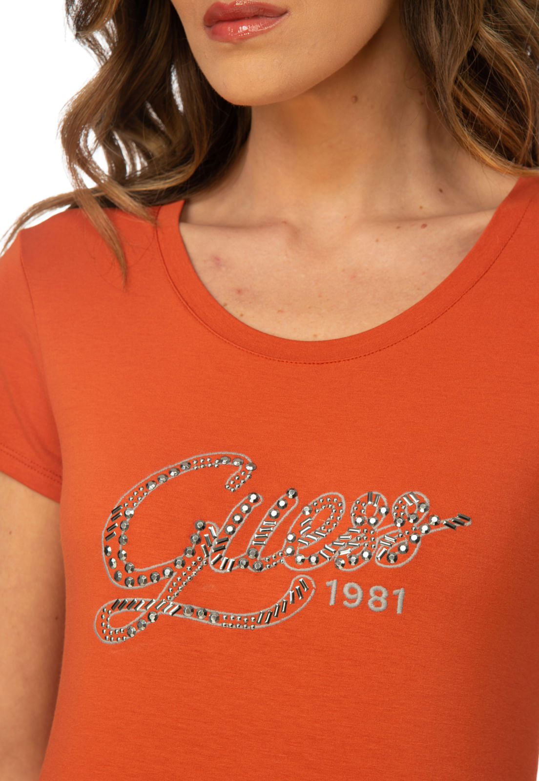 Blusa Bordada Guess 1981 Laranja Escuro - Imagem 3