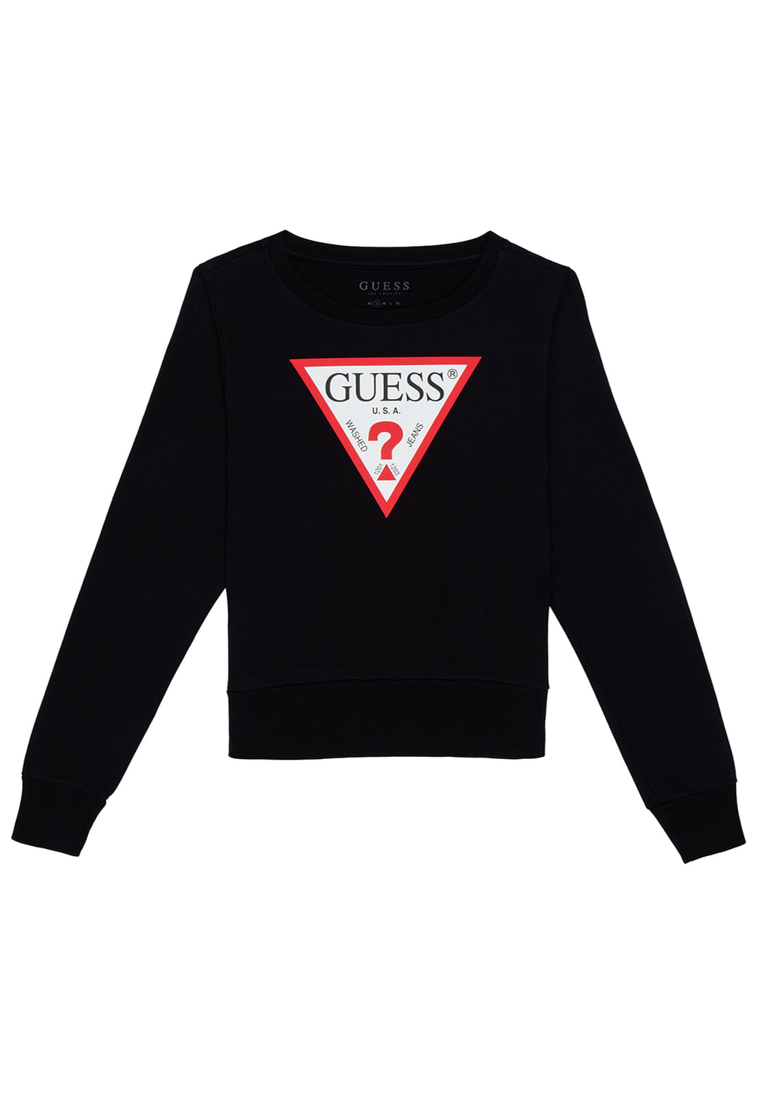 Blusa de Moletom Logo Triângulo Guess Preto - Imagem 22