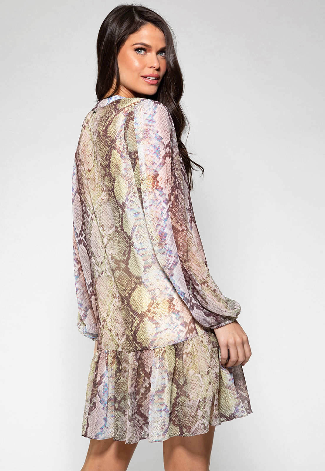 Vestido Glam Snake Guess Marrom - Imagem 4