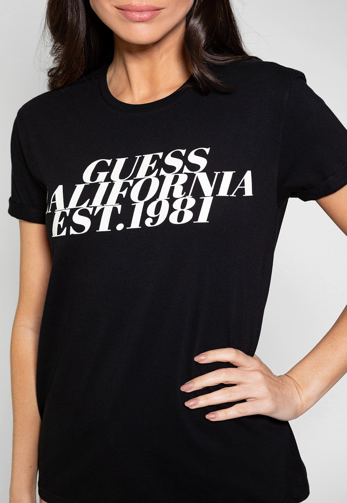 Camiseta Guess Califórnia Brilhos Preto - Imagem 13