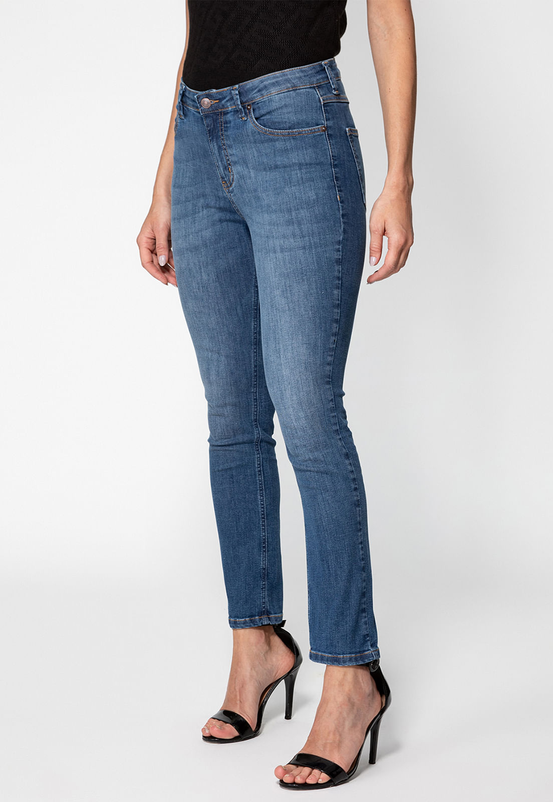 Calça Jeans Skinny High Rise Guess Azul Escuro - Imagem 81