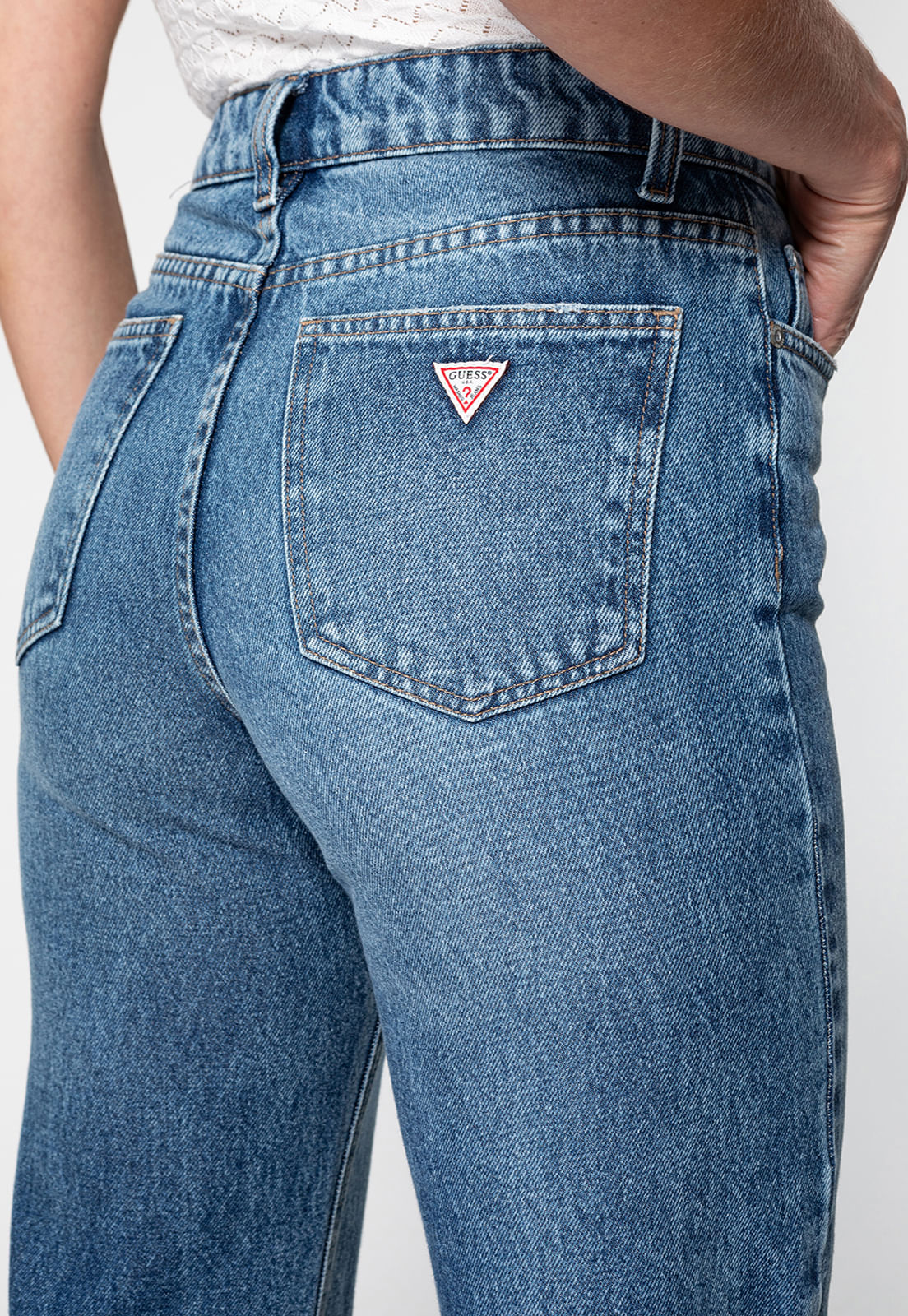 Calça Jeans Straight Rasgos 1981 Guess Azul - Imagem 62