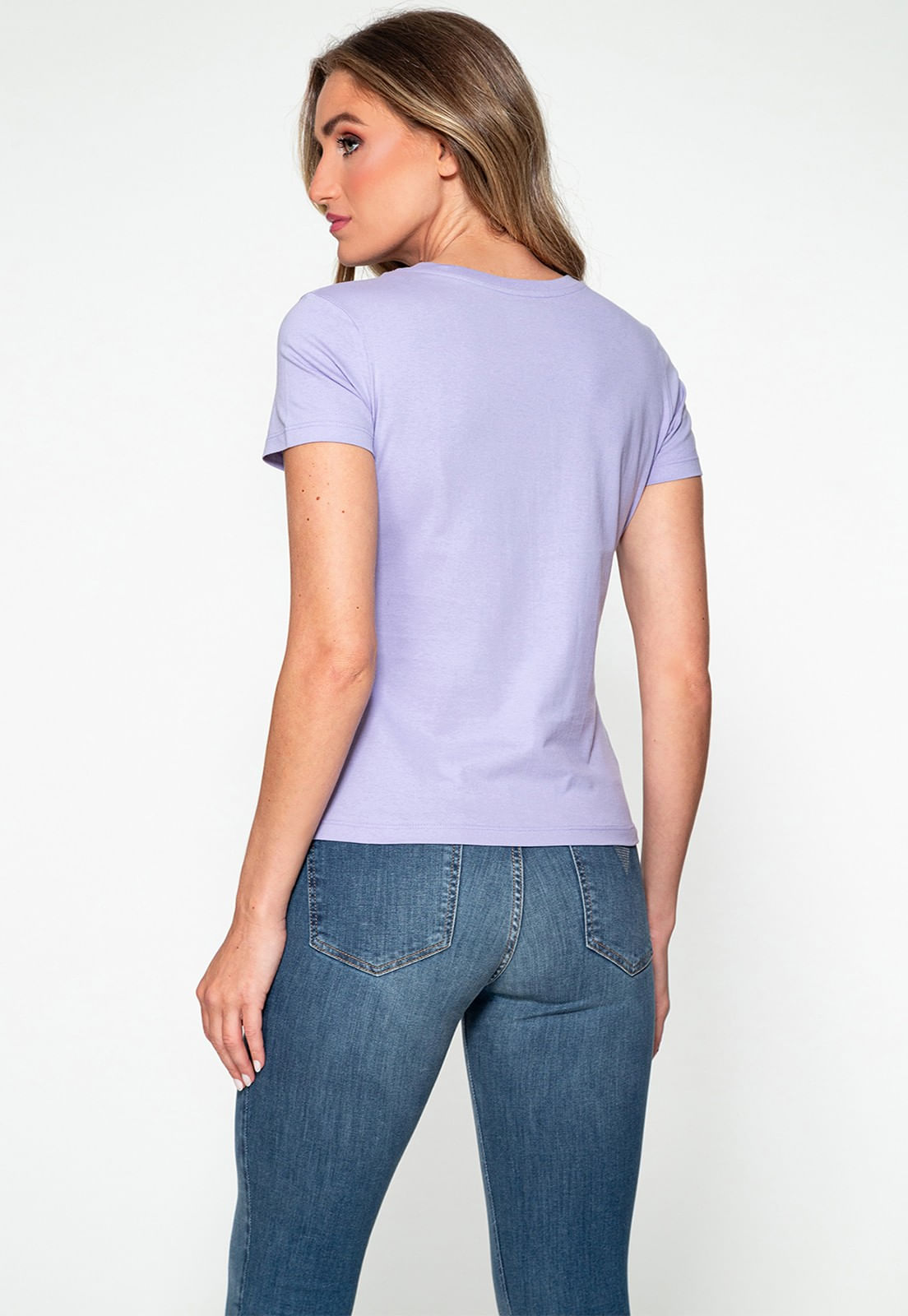 Camiseta Logo Guess Brilhos Lilás - Imagem 9