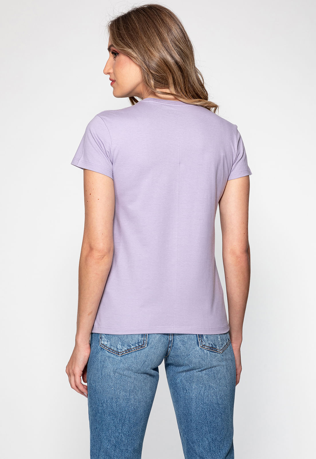 Camiseta Bordado Cursivo Guess Lilás - Imagem 24
