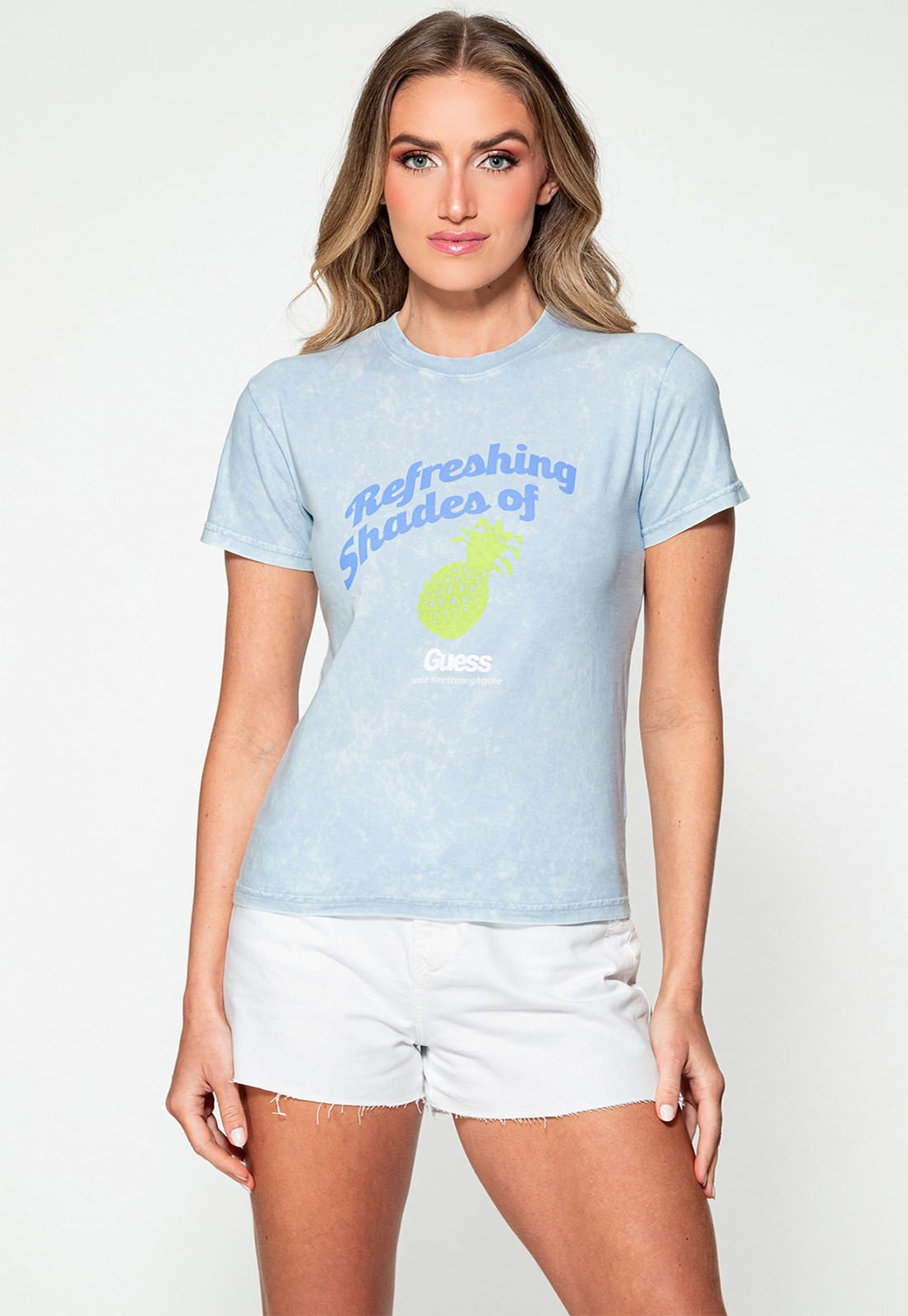 Camiseta Fruit Guess Azul Claro