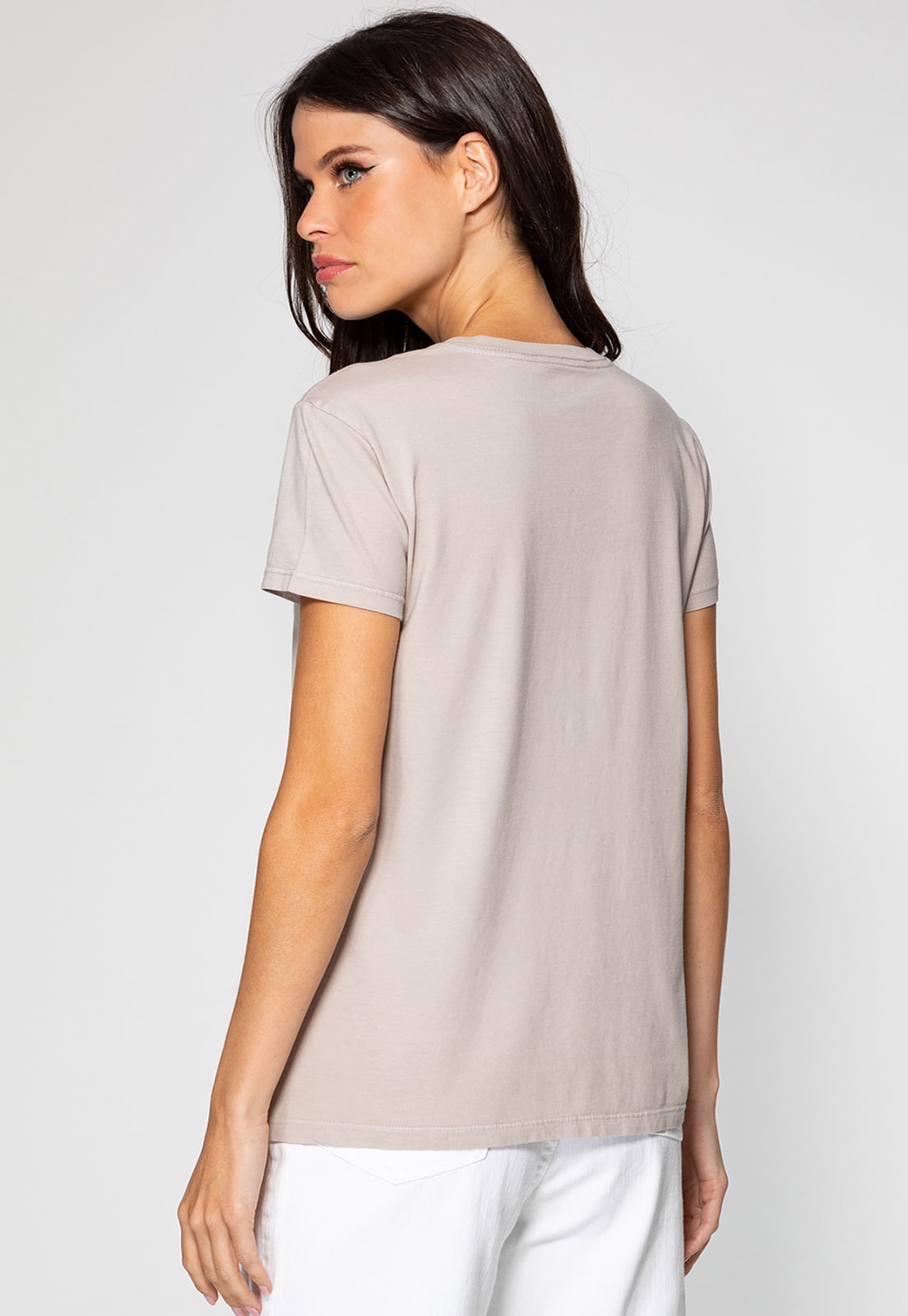 Camiseta Triangulo Fusionado Guess Bege - Imagem 34