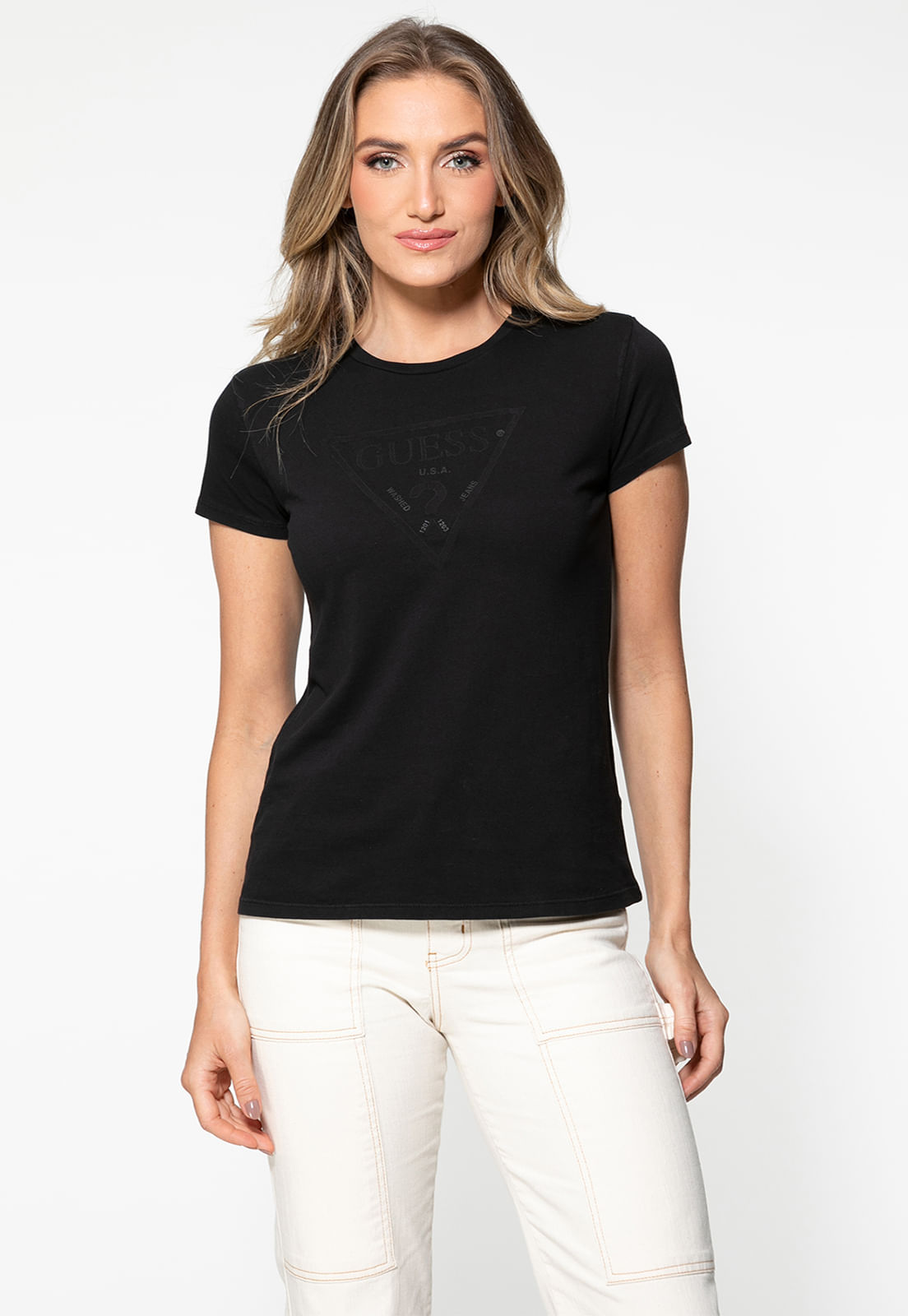 Camiseta Triangulo Fusionado Guess Preto - Imagem 11