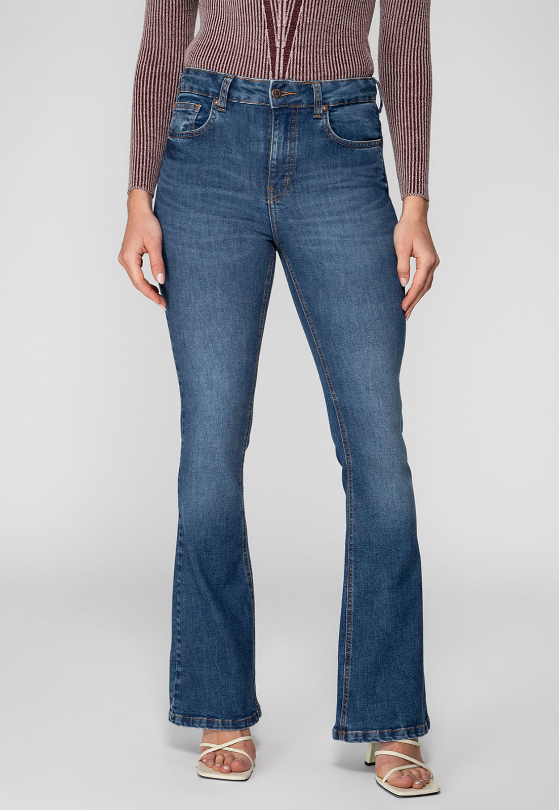 Calça Jeans High Flare Azul