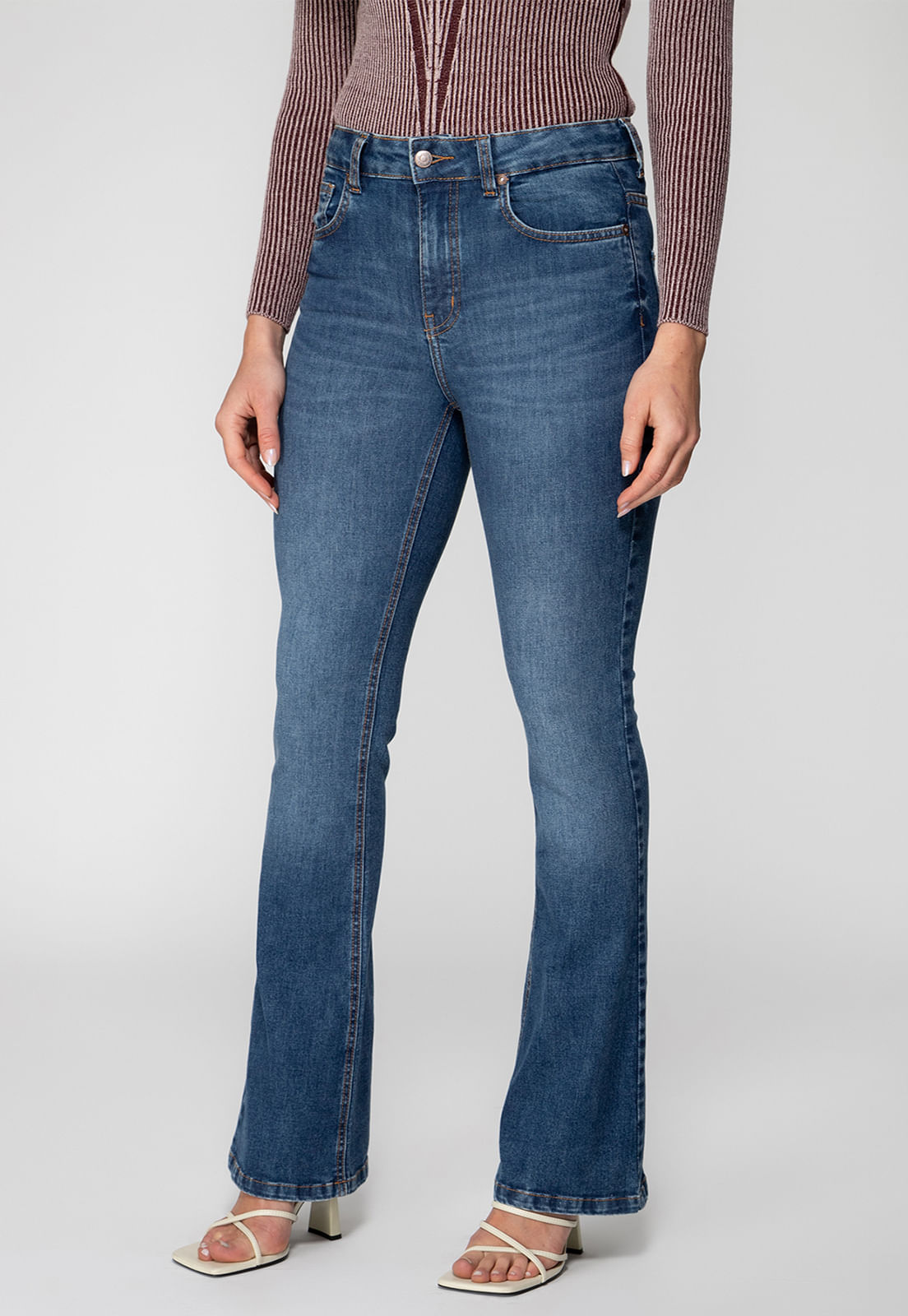 Calça Jeans High Flare Azul - Imagem 42