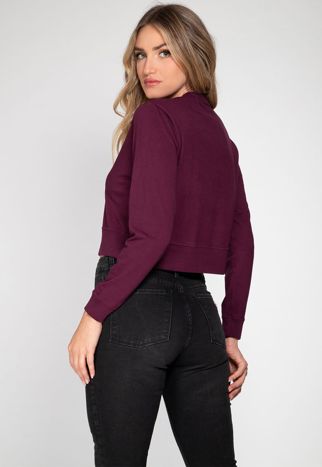 Blusa de Moletom Guess Triang Trad Desgastado Uva - Imagem 16