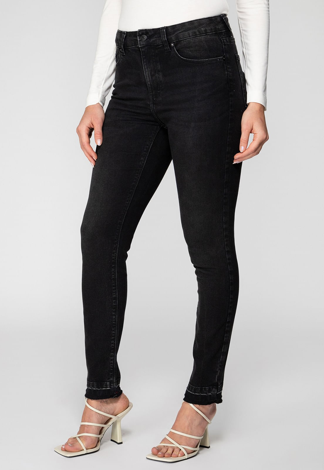 Calça Jeans High Rise Skinny Preto - Imagem 45