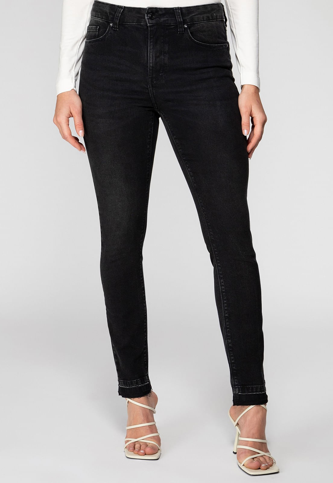 Calça Jeans High Rise Skinny Preto - Imagem 67