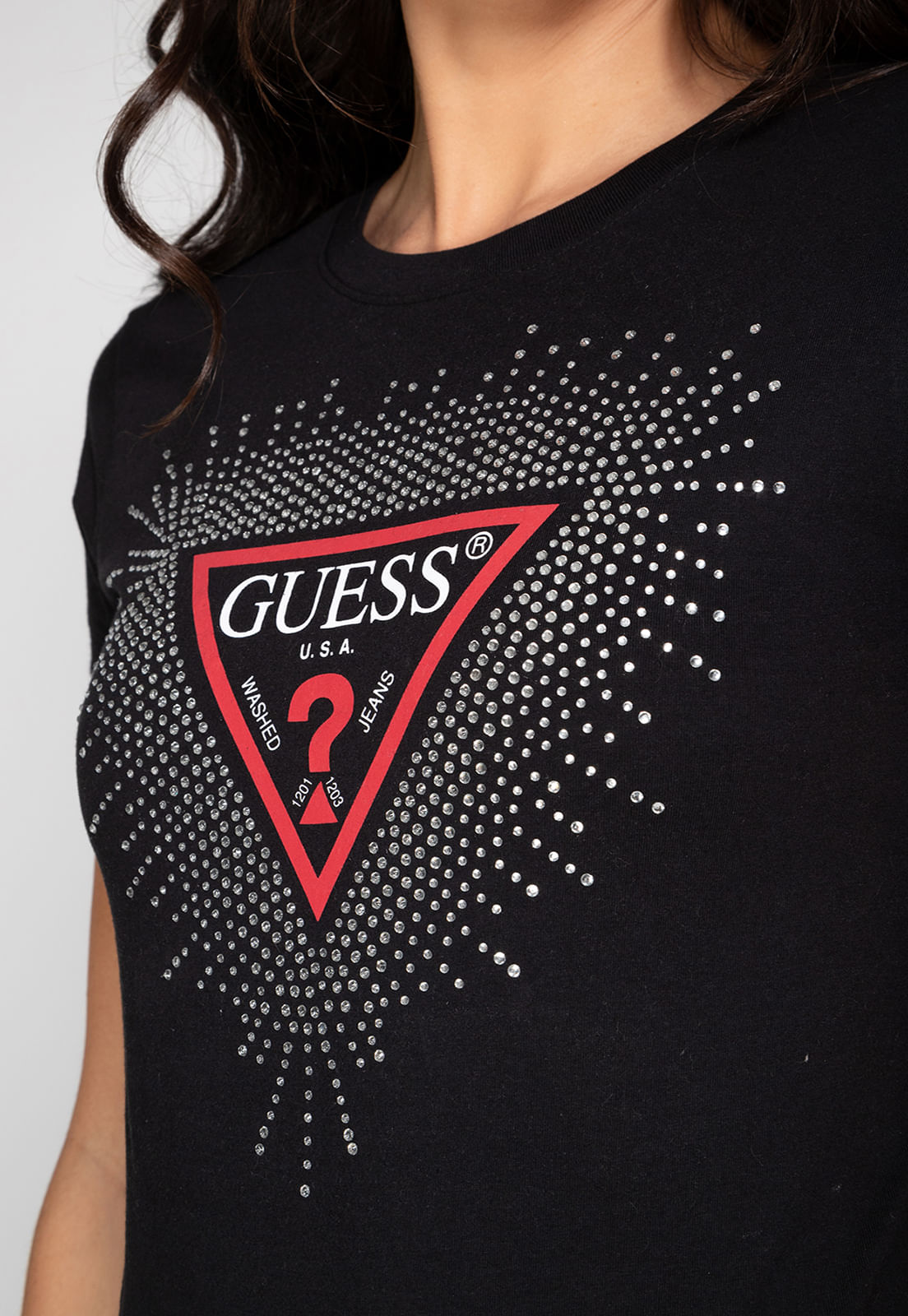 Camiseta Logo Triângulo Brilhos Preto - Imagem 22