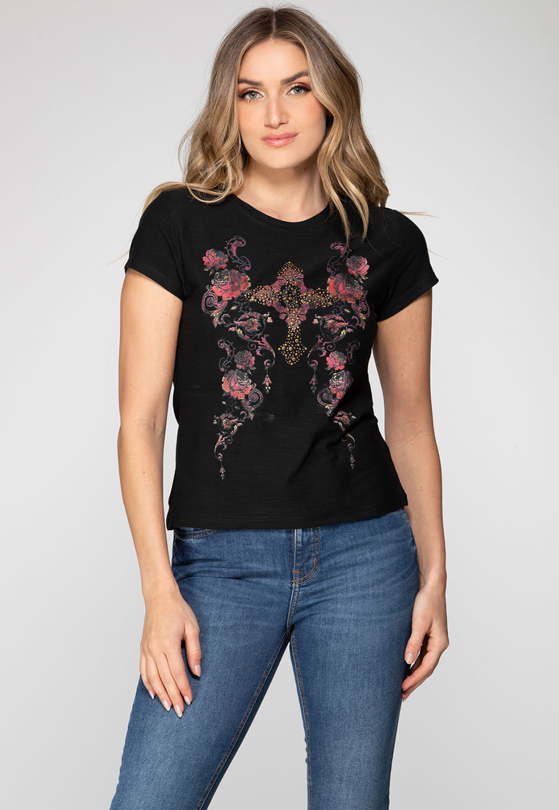 Camiseta Hotfix Guess Is Love Preto