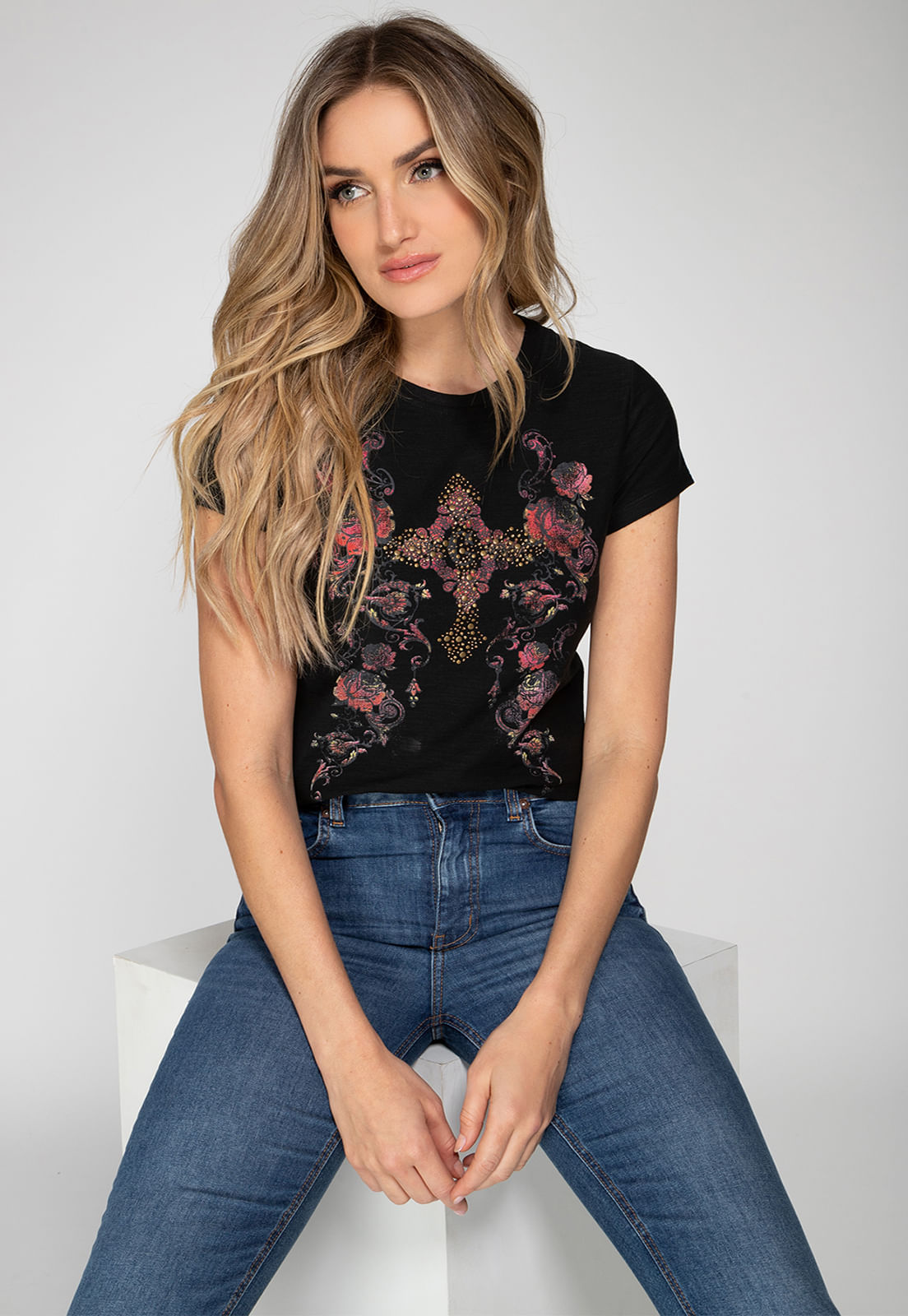 Camiseta Hotfix Guess Is Love Preto - Imagem 6