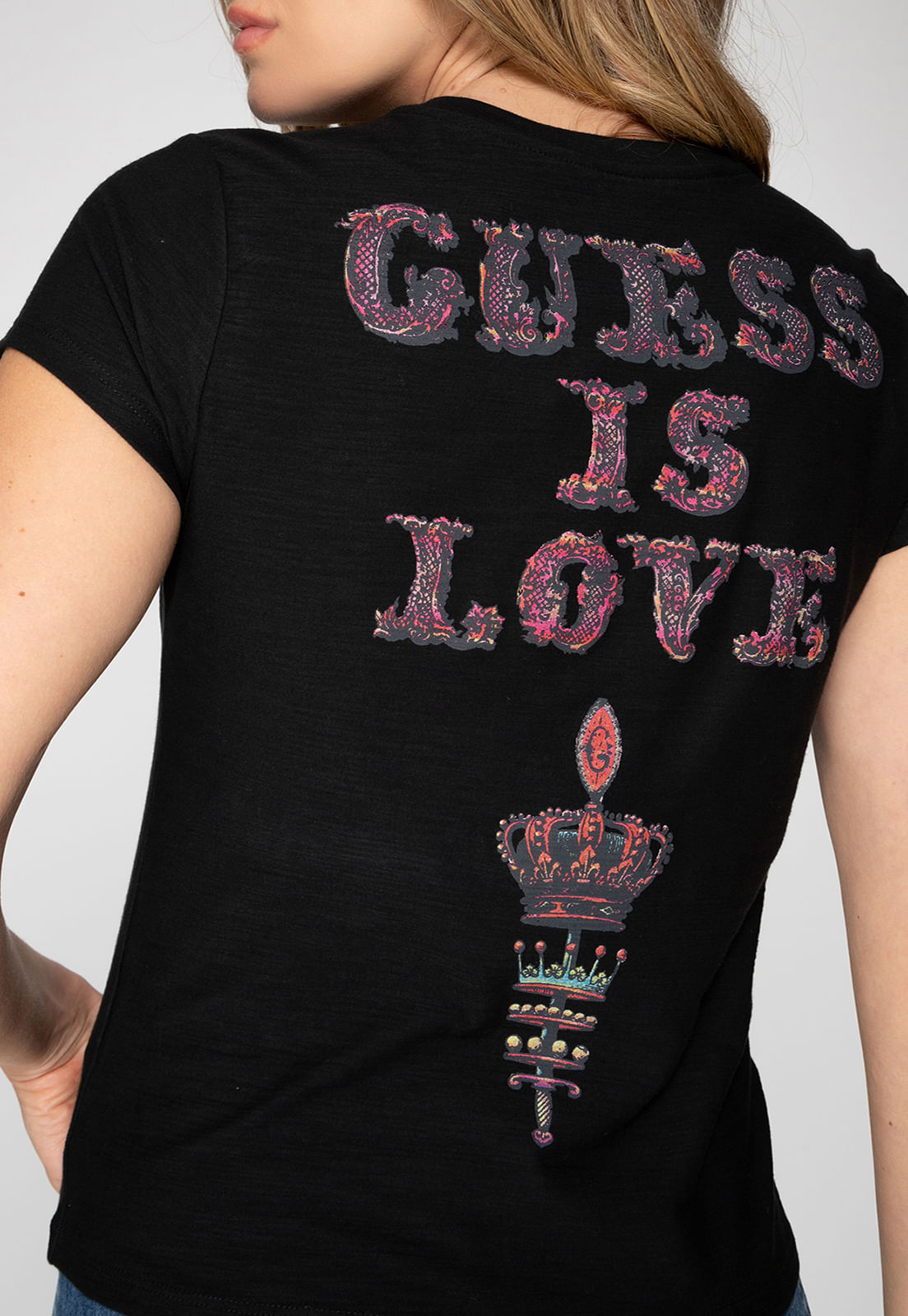 Camiseta Hotfix Guess Is Love Preto - Imagem 30