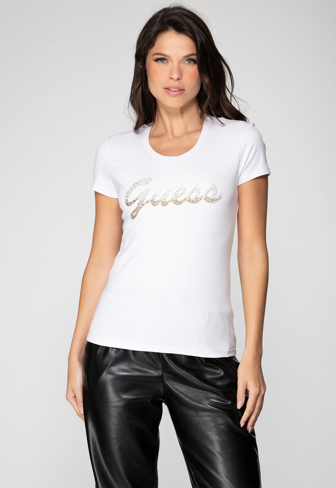 Camiseta Aplique Guess Bordado Branco - Imagem 19