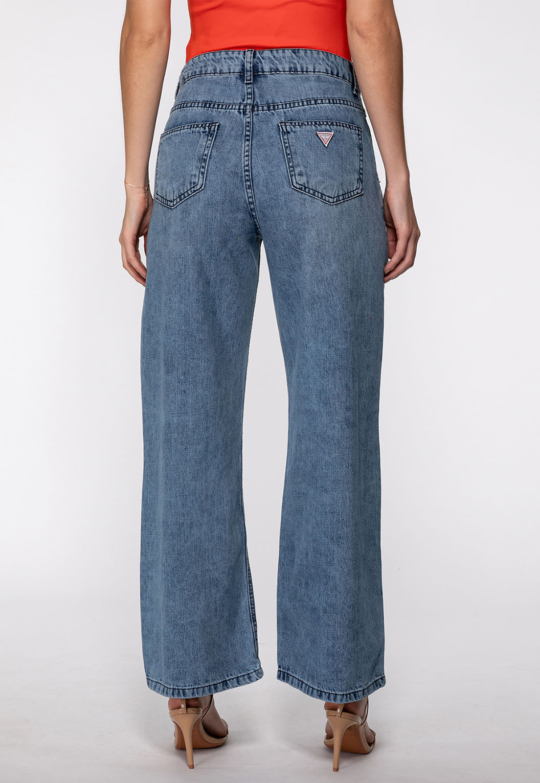 Calça Jeans Wide Leg Puídos Azul - Imagem 18