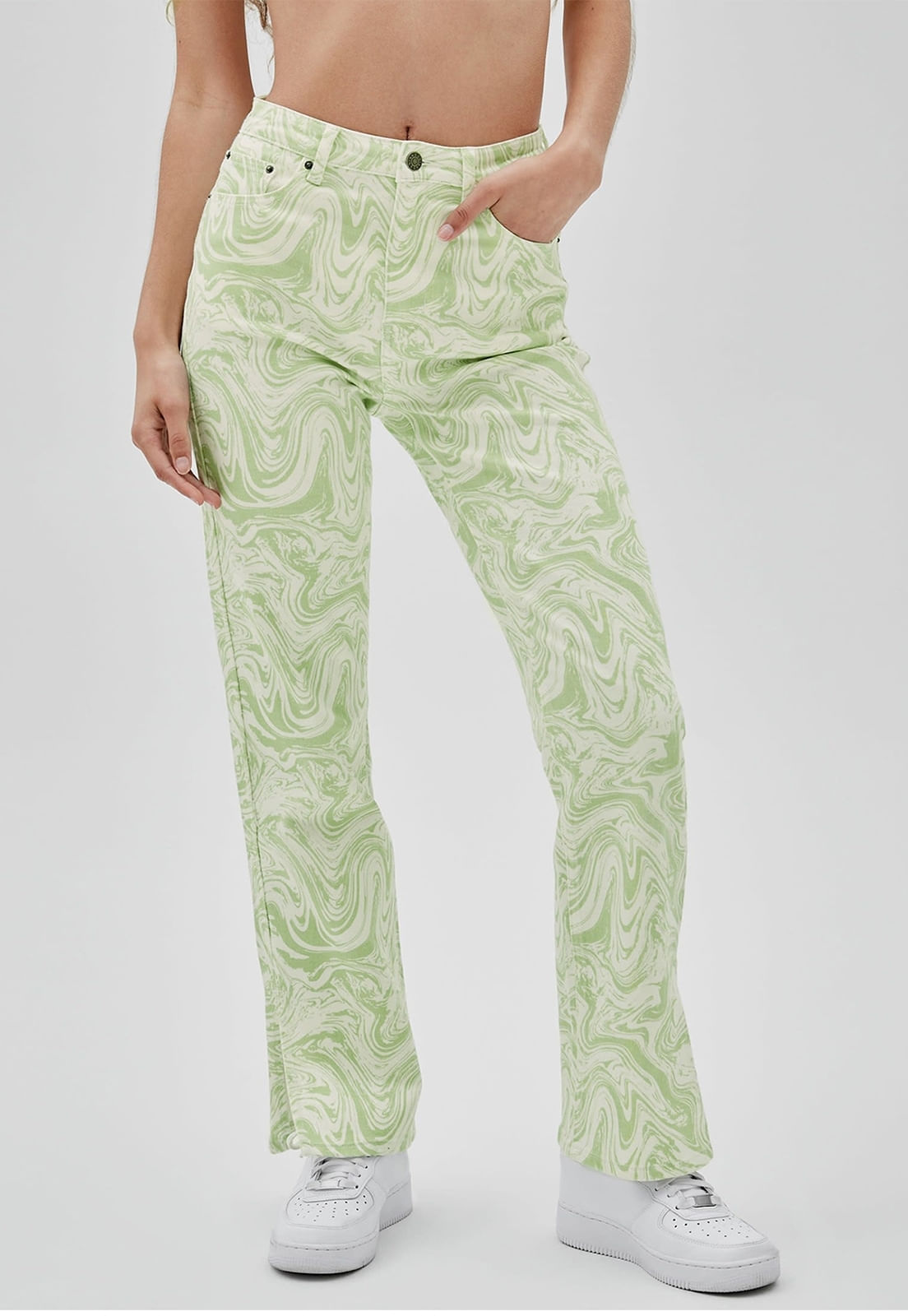 Calça Slim Marmorizada Balvin Guess Branco