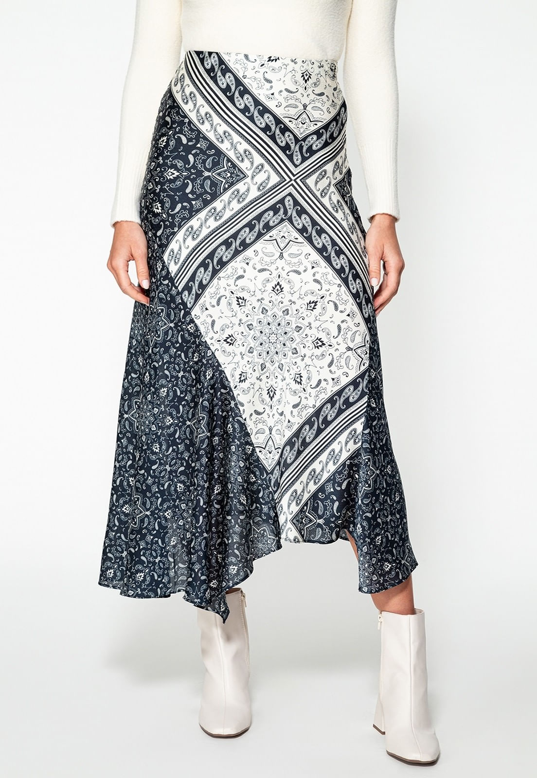 Saia Midi Assimétrica Eco Guess EST BANDANA