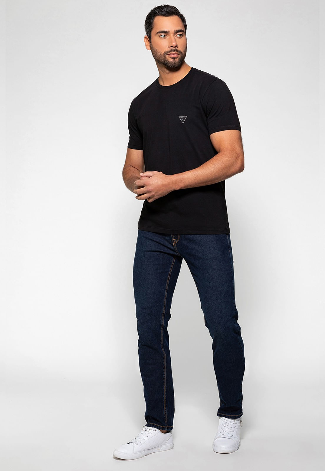 Calça Jeans Slim Guess Azul Escuro - Imagem 32