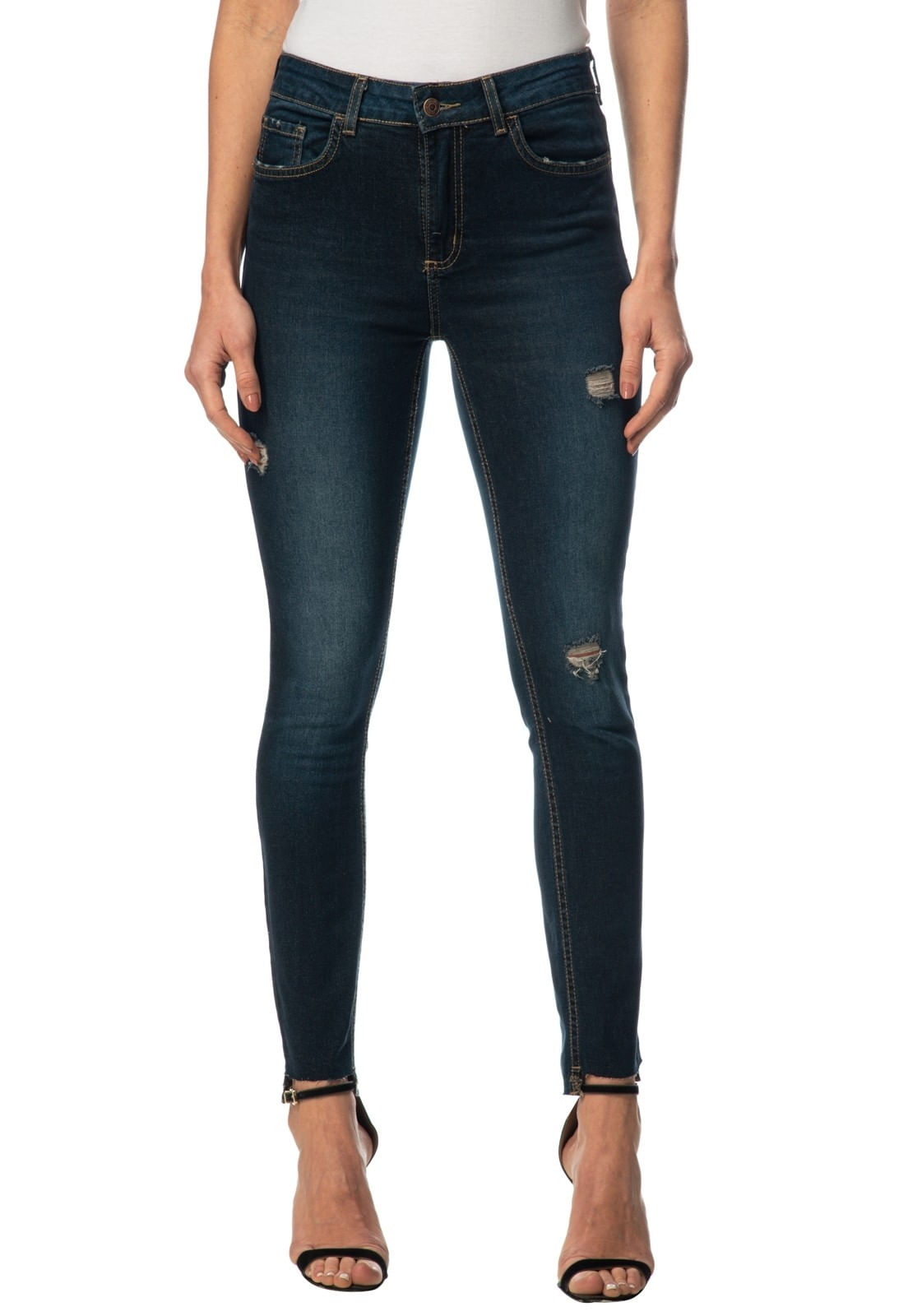 Calça Jeans 1981 Puídos Guess Azul Escuro