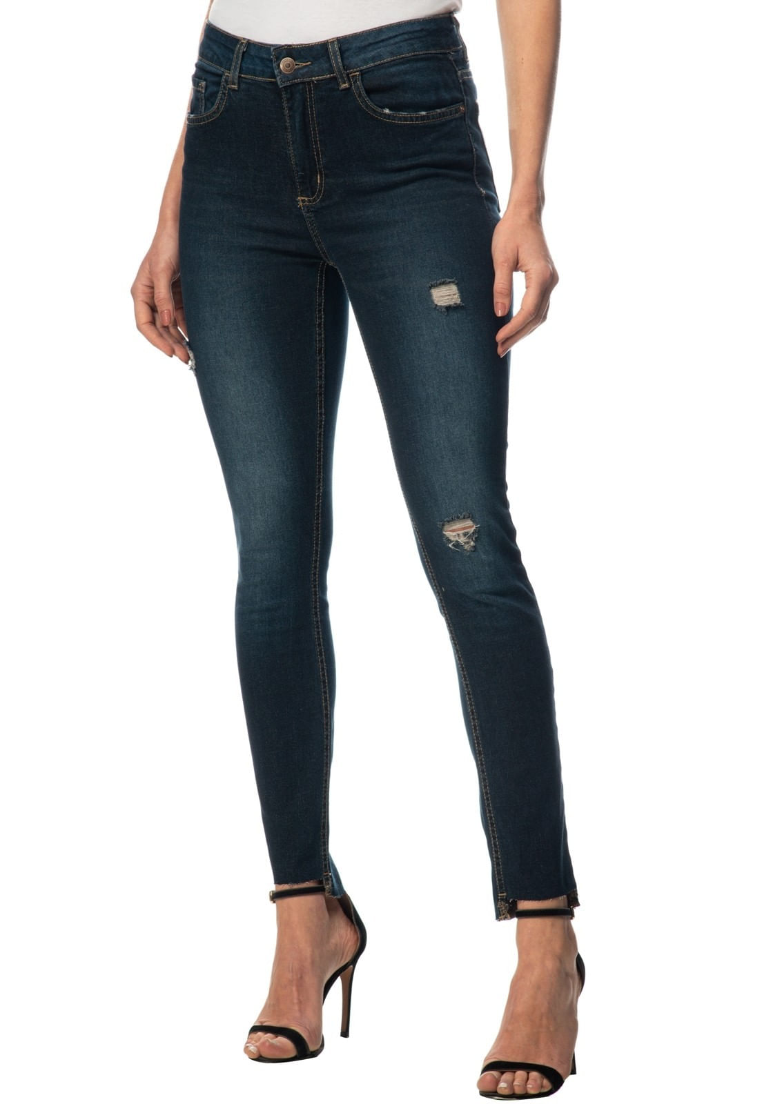 Calça Jeans 1981 Puídos Guess Azul Escuro - Imagem 3