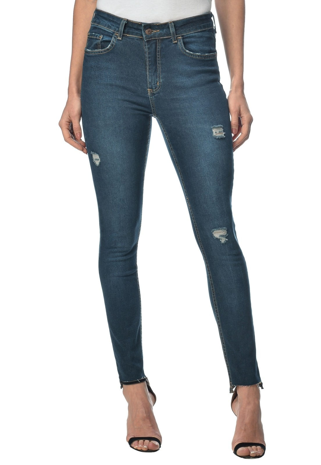 Calça Jeans 1981 Puídos Guess Azul
