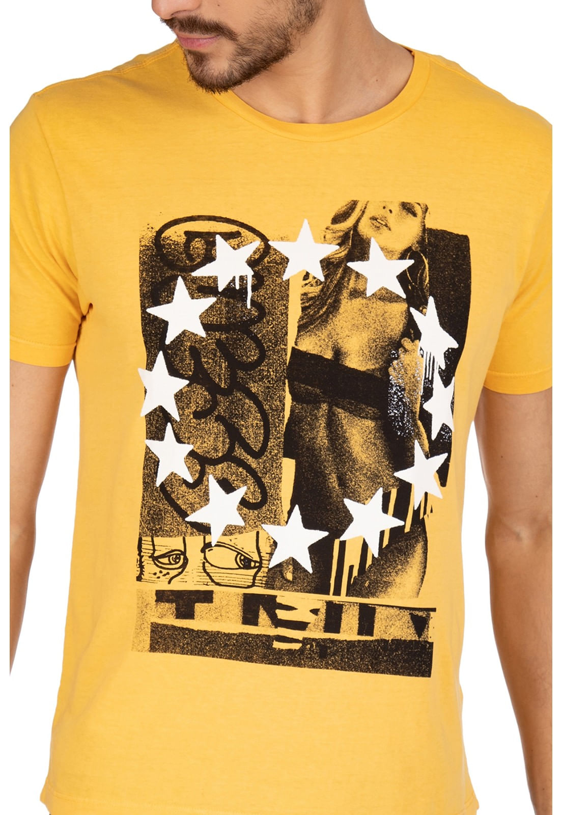 Camiseta Estrelas Guess Amarelo - Imagem 7