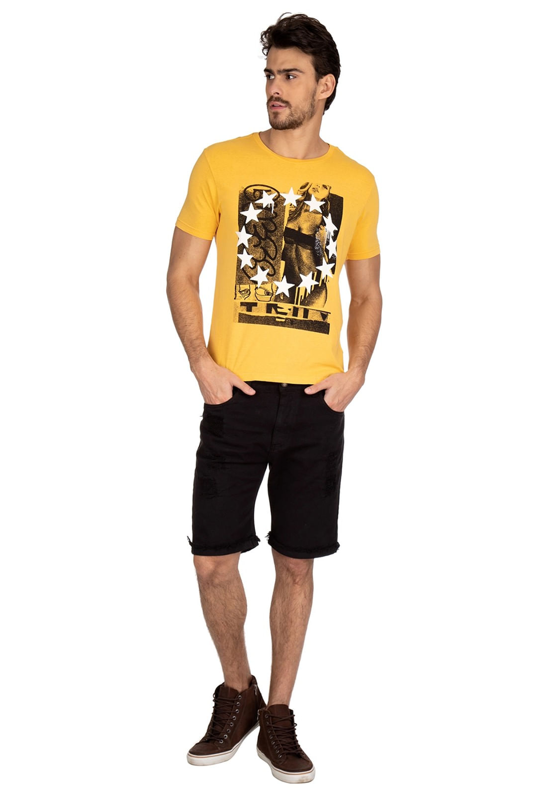Camiseta Estrelas Guess Amarelo - Imagem 14