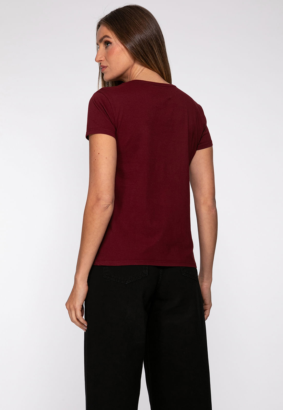 Camiseta Etiqueta Guess Triangulo Bordô - Imagem 19