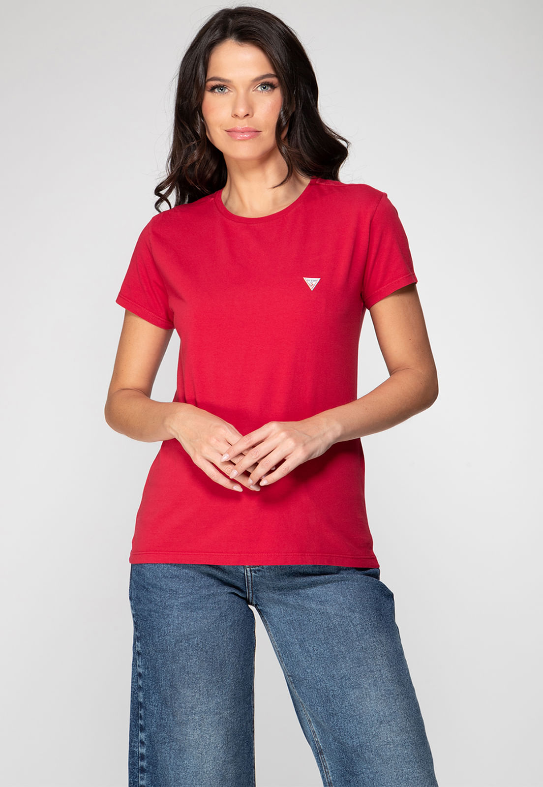 Camiseta Etiqueta Guess Triangulo Vermelho