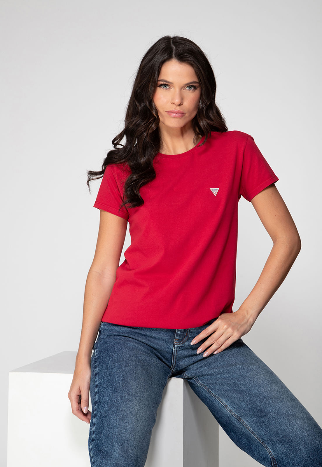 Camiseta Etiqueta Guess Triangulo Vermelho - Imagem 5