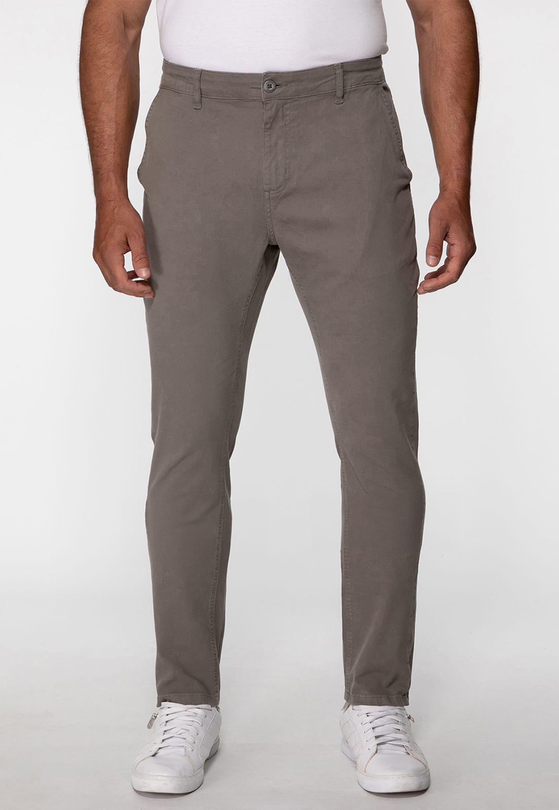 Calça Sarja Slim Cinza
