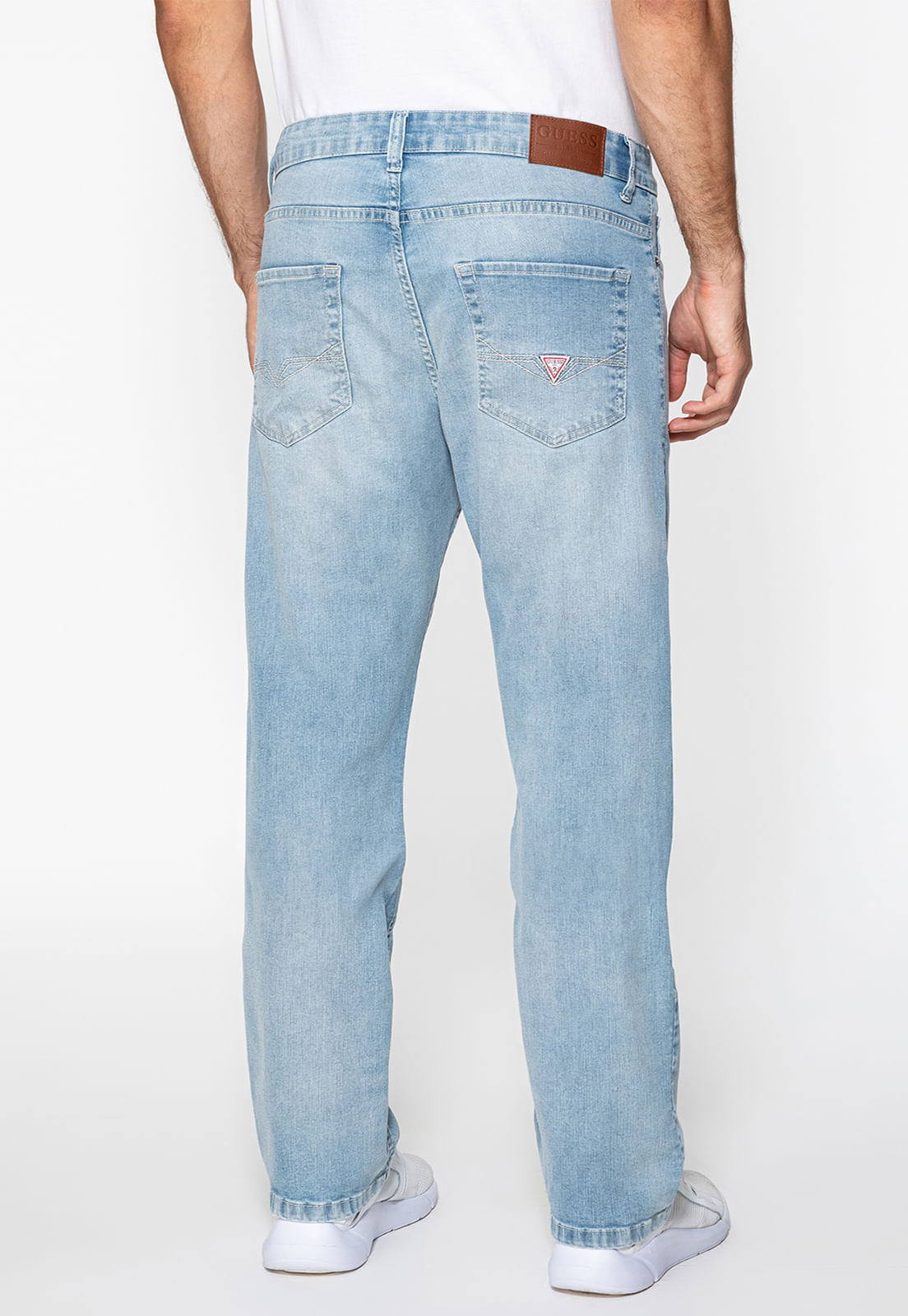 Calça Jeans Slim Straight Azul Claro - Imagem 33