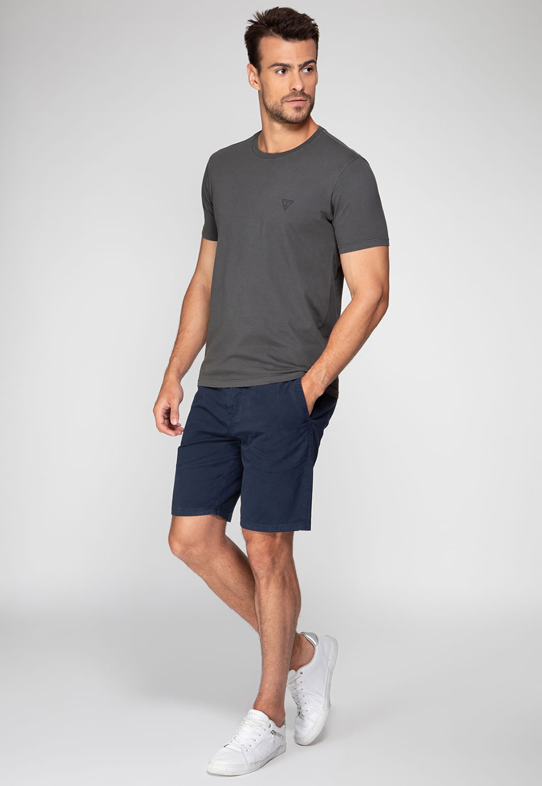 Camiseta Basic Gola C Grafite - Imagem 7