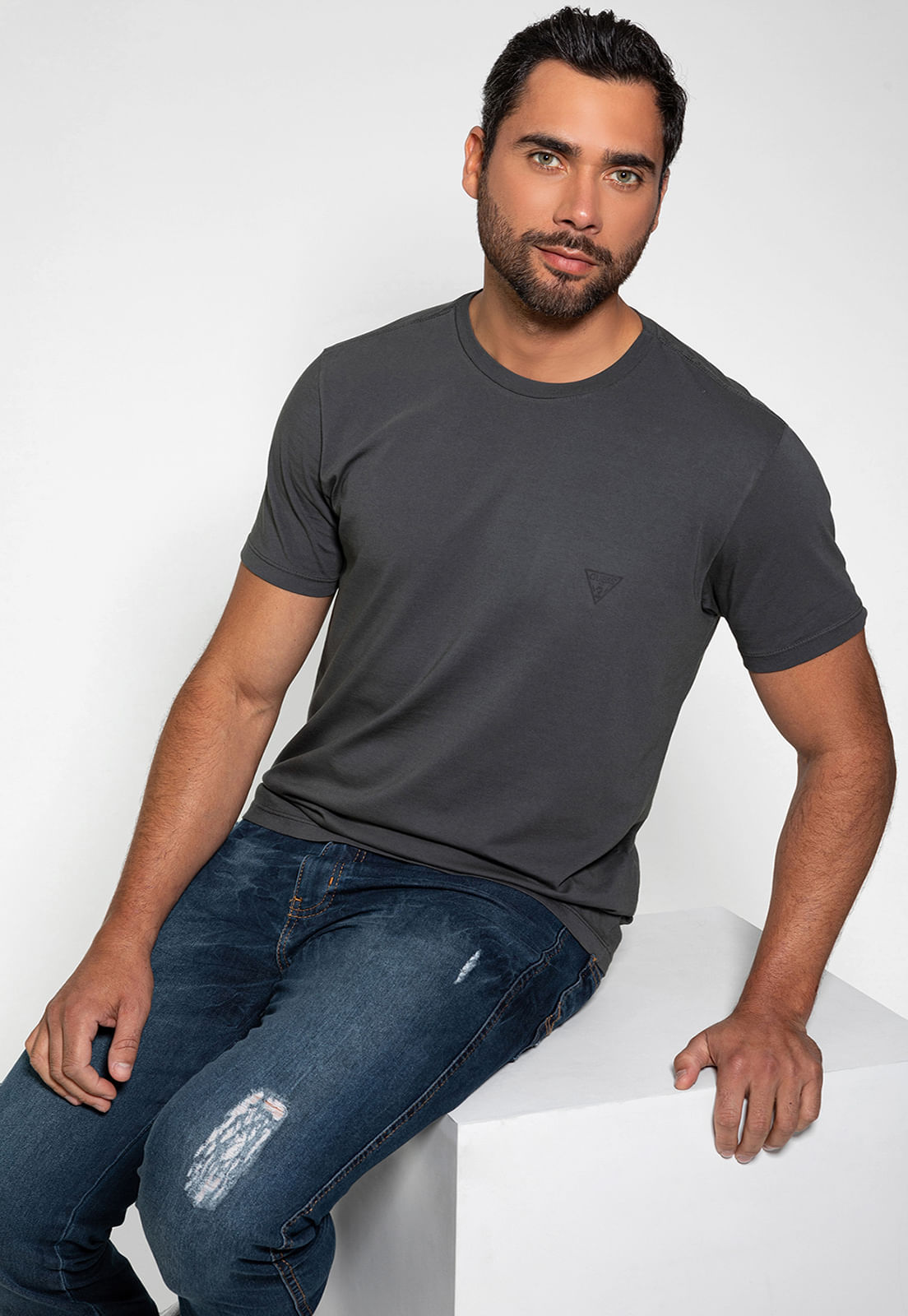 Camiseta Basic Gola C Grafite - Imagem 25