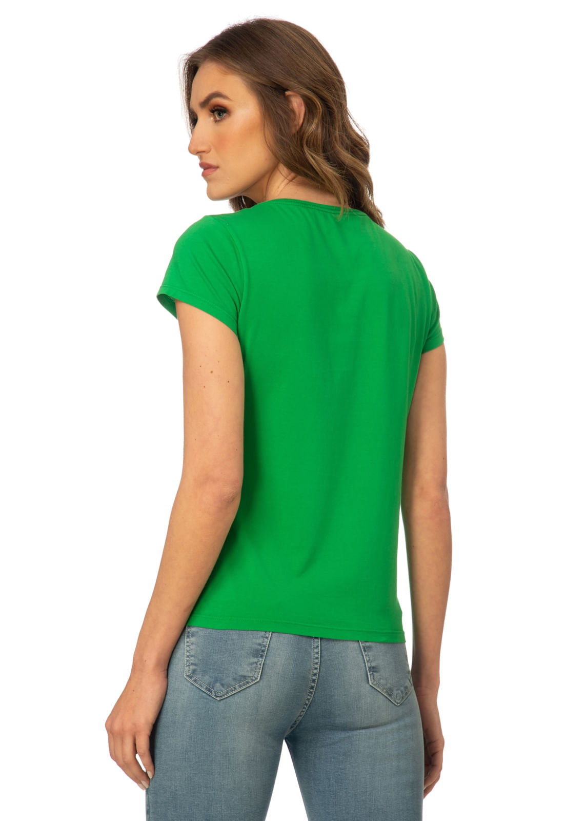 Camiseta Silk Logo Triangulo Guess Verde - Imagem 3