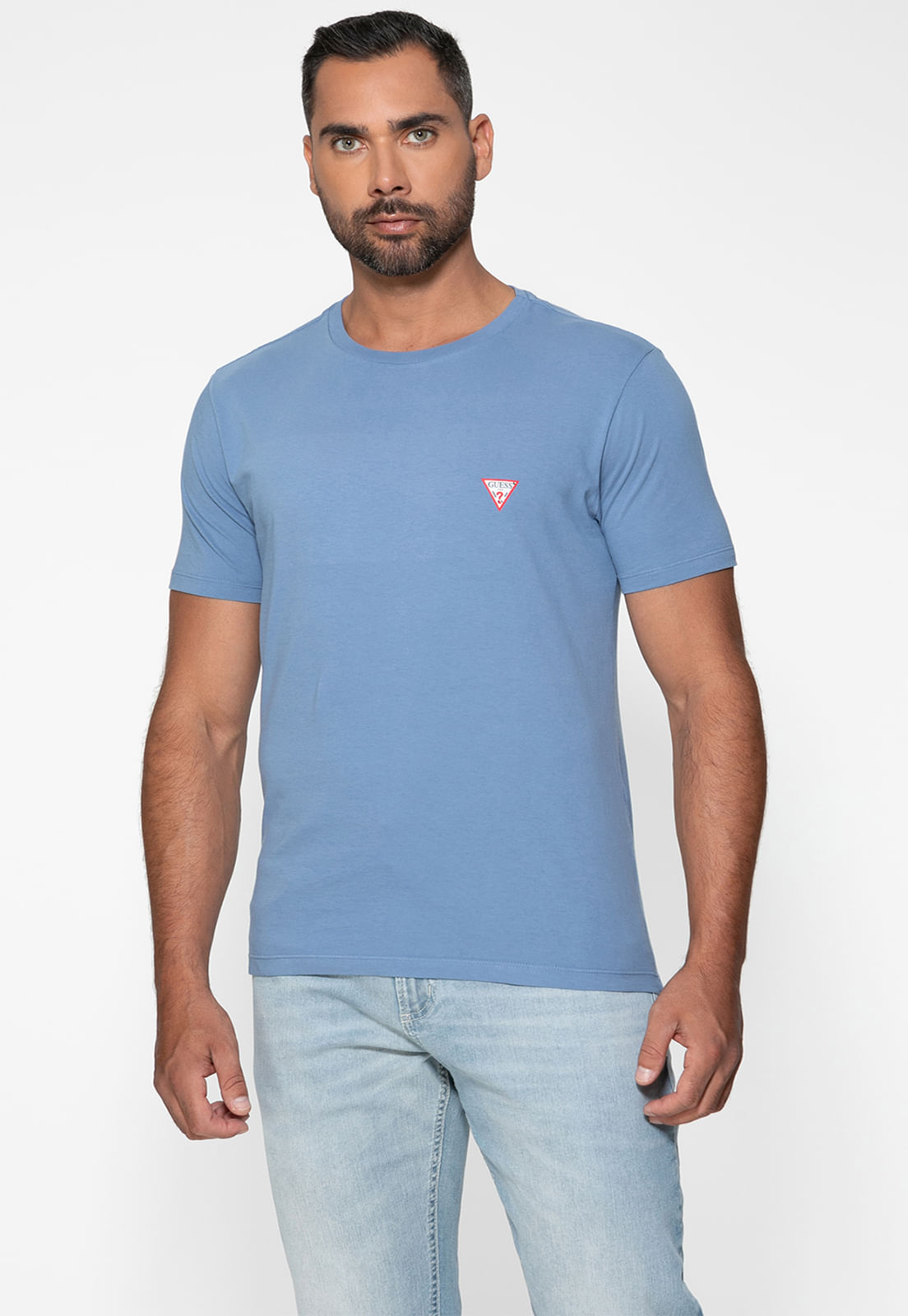 Camiseta Guess Triangulo Original Pq Azul - Imagem 4