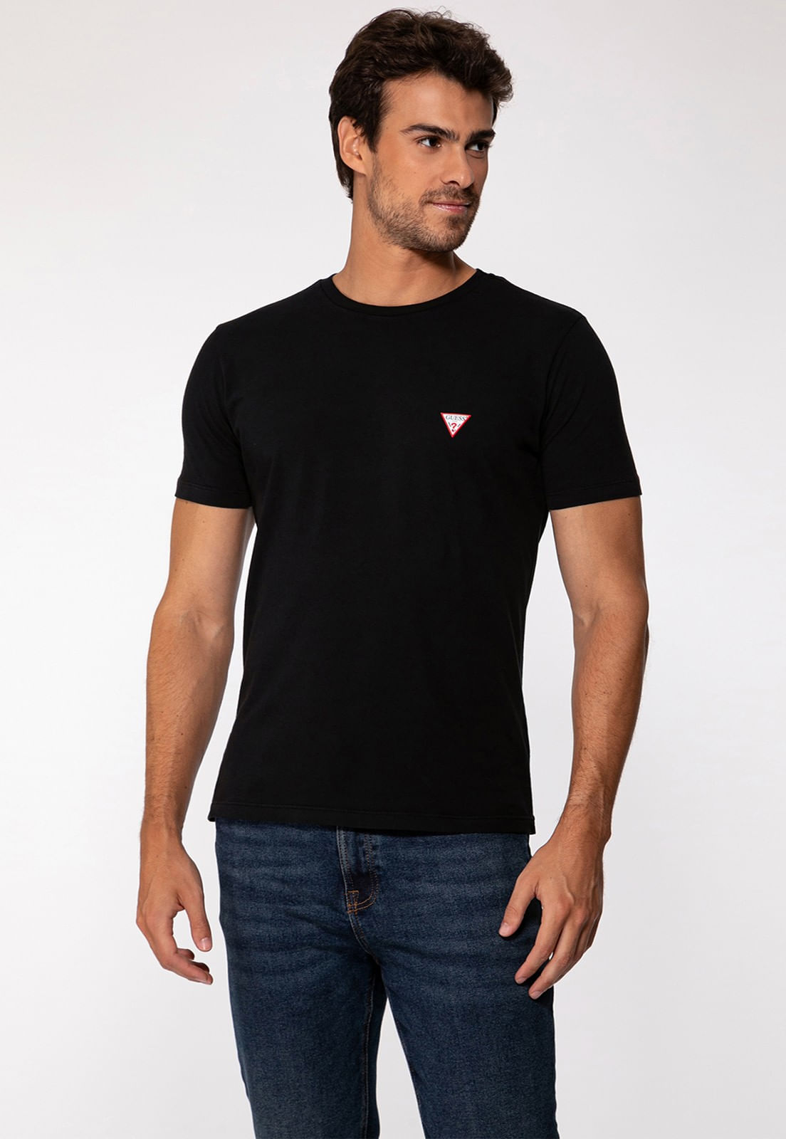 Camiseta Guess Triangulo Original Pq Preto