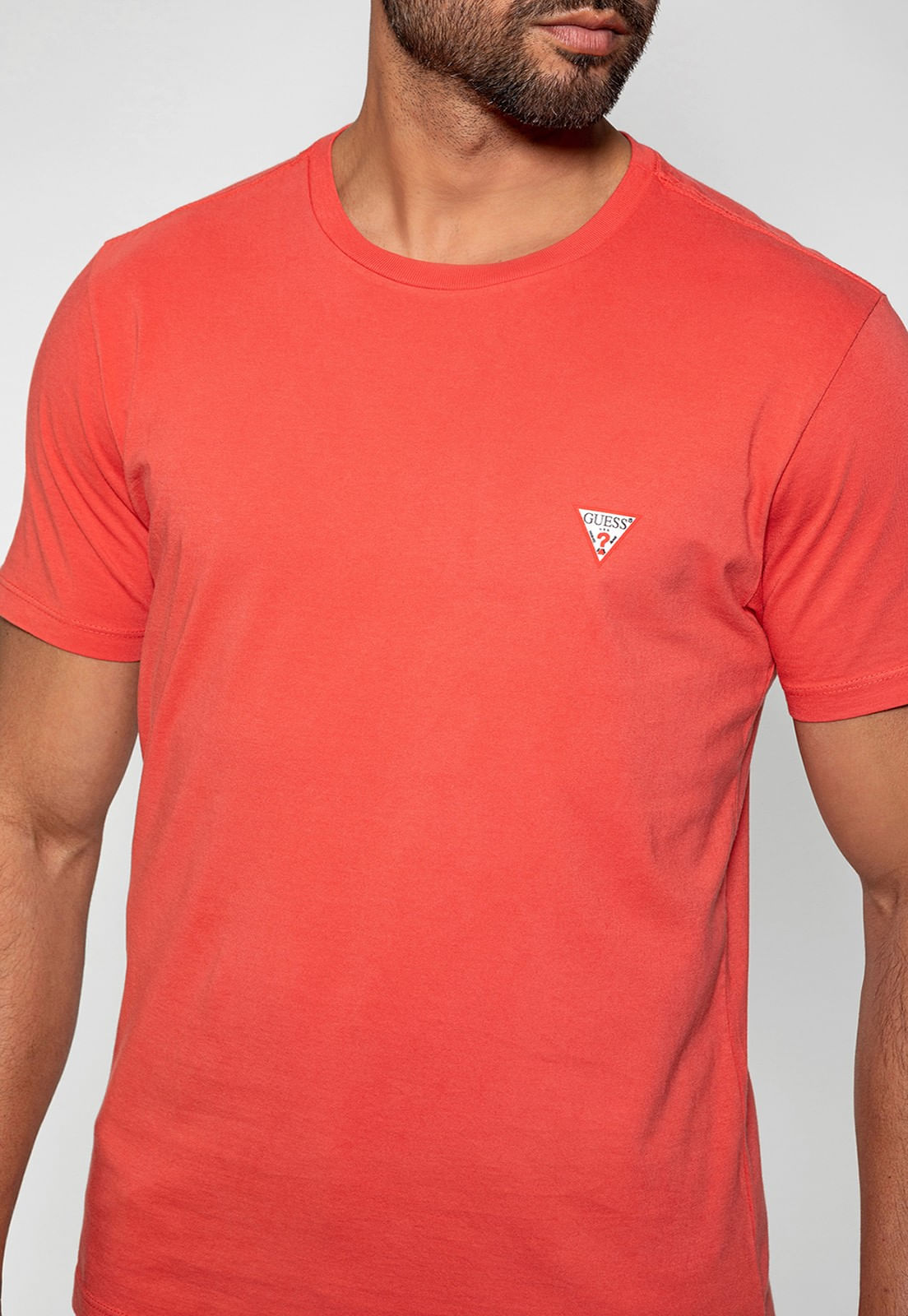 Camiseta Guess Triangulo Original Pq Salmão - Imagem 3