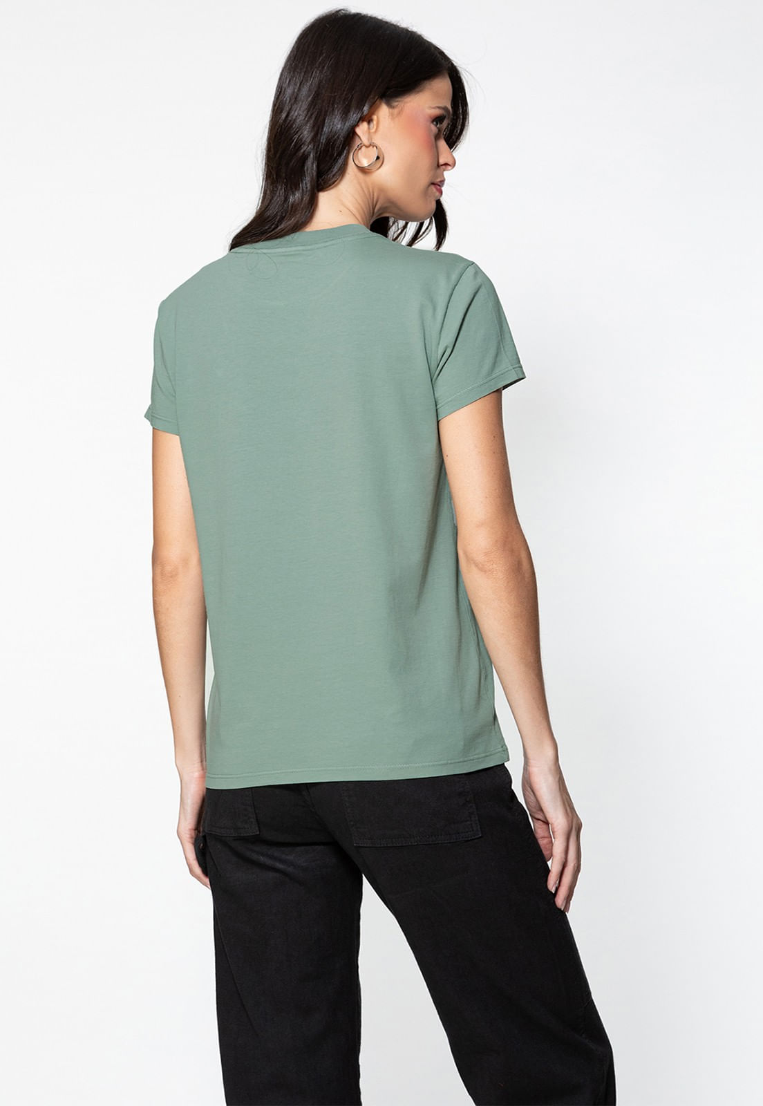 Camiseta Guess Triang Trad Desgastado Verde Claro - Imagem 4