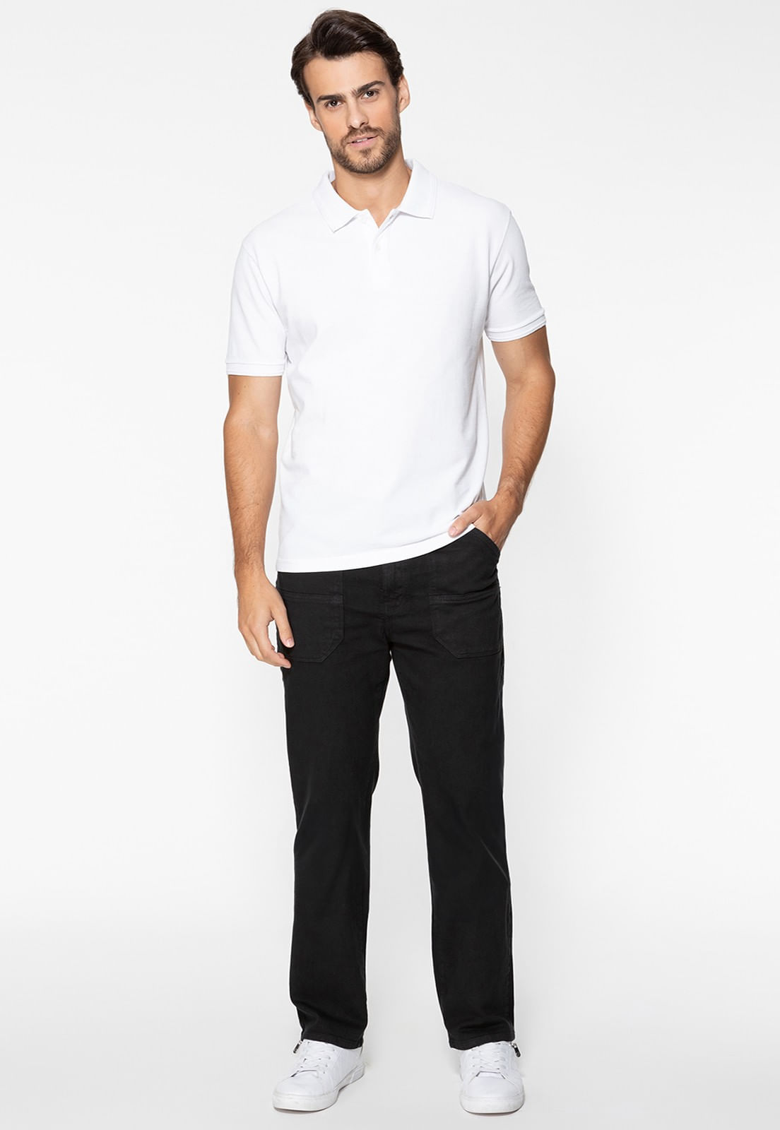 Camisa Polo Guess Silk Gola Branco - Imagem 51